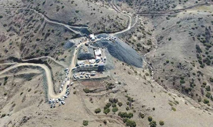 Maden ocağı dron ile görüntülendi
