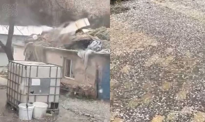 Misket büyüklüğünde dolu yağdı