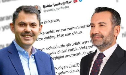 Şerifoğulları, Murat Kurum’a sosyal medyadan selam gönderdi