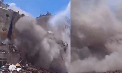 Ağır hasarlı binaların yıkımı sürüyor