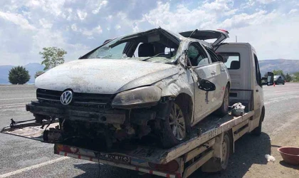 Elazığ’da otomobil takla attı: 1 yaralı