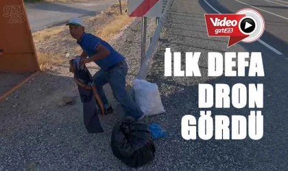 Drondan kaçan şahsın tepkileri güldürdü